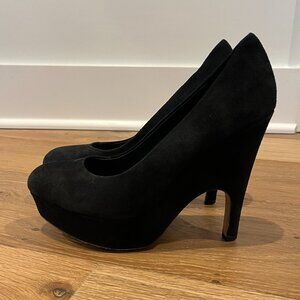 Dolce Vita Suede Platform Heels (Black)